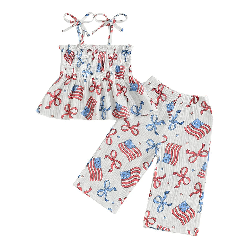 Girl's 2-Piece 4th of July Cami & Pants Sets