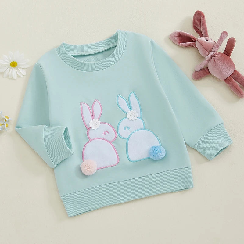 Boy's & Girl's Embroidered Easter Bunny Sweatshirts