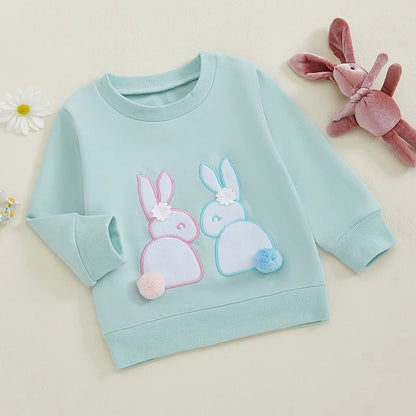 Boy's & Girl's Embroidered Easter Bunny Sweatshirts