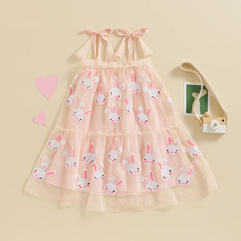 Girl's Tulle Sequin Easter Bunny Dresses