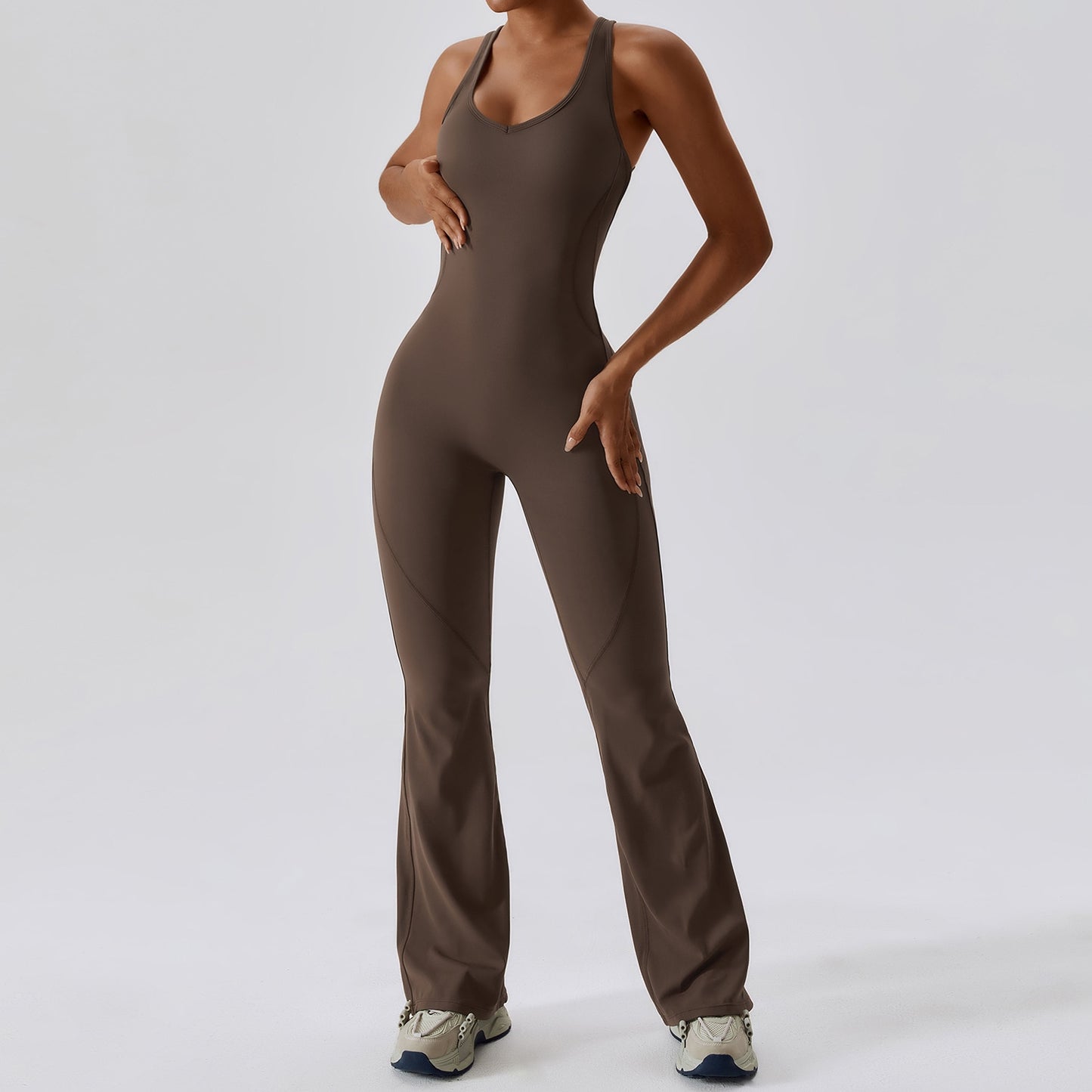 Women's Athletics One-Piece Fitness Flare Leg Bodysuits