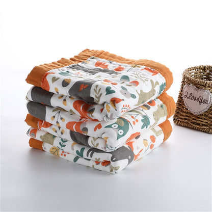 Blankets  6-layer Muslin Gauze Soft Absorbent Swaddle Blankets  for Beds Shower Wipes