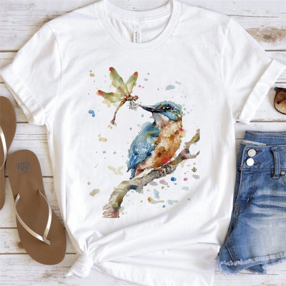 Artsy Tees & Watercolor Birds & Flowers Short Sleeve T-shirts