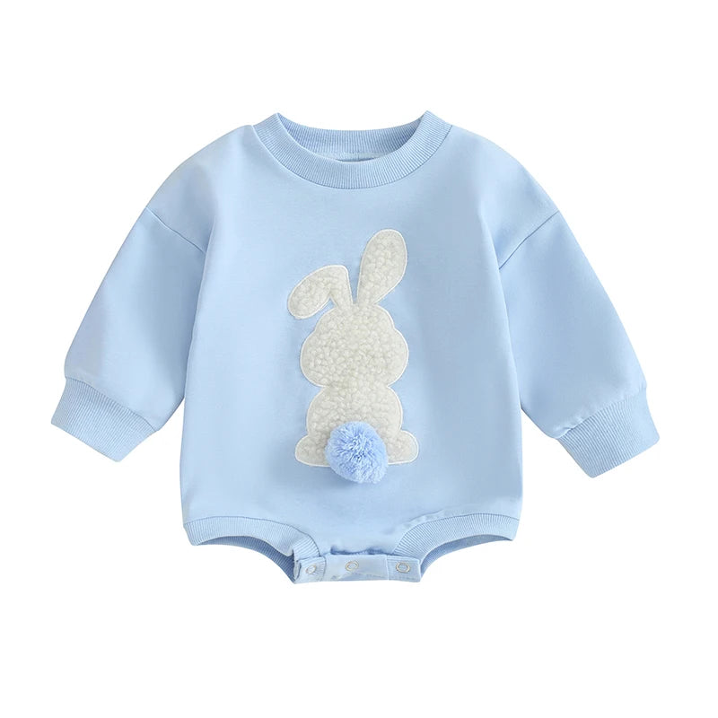 Boy's & Girl's Embroidered Easter Bunny Sweatshirt Onesies