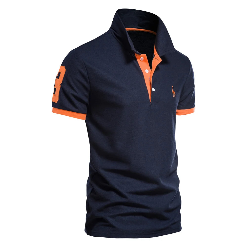 Men's Two-Color Casual Polo T-Shirts