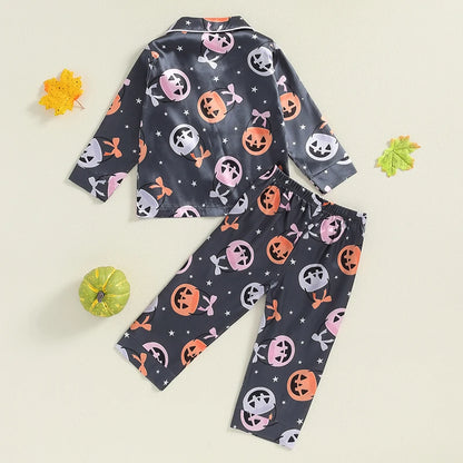 Halloween Pajamas! Girl’s Long Sleeve Pumpkin Tops