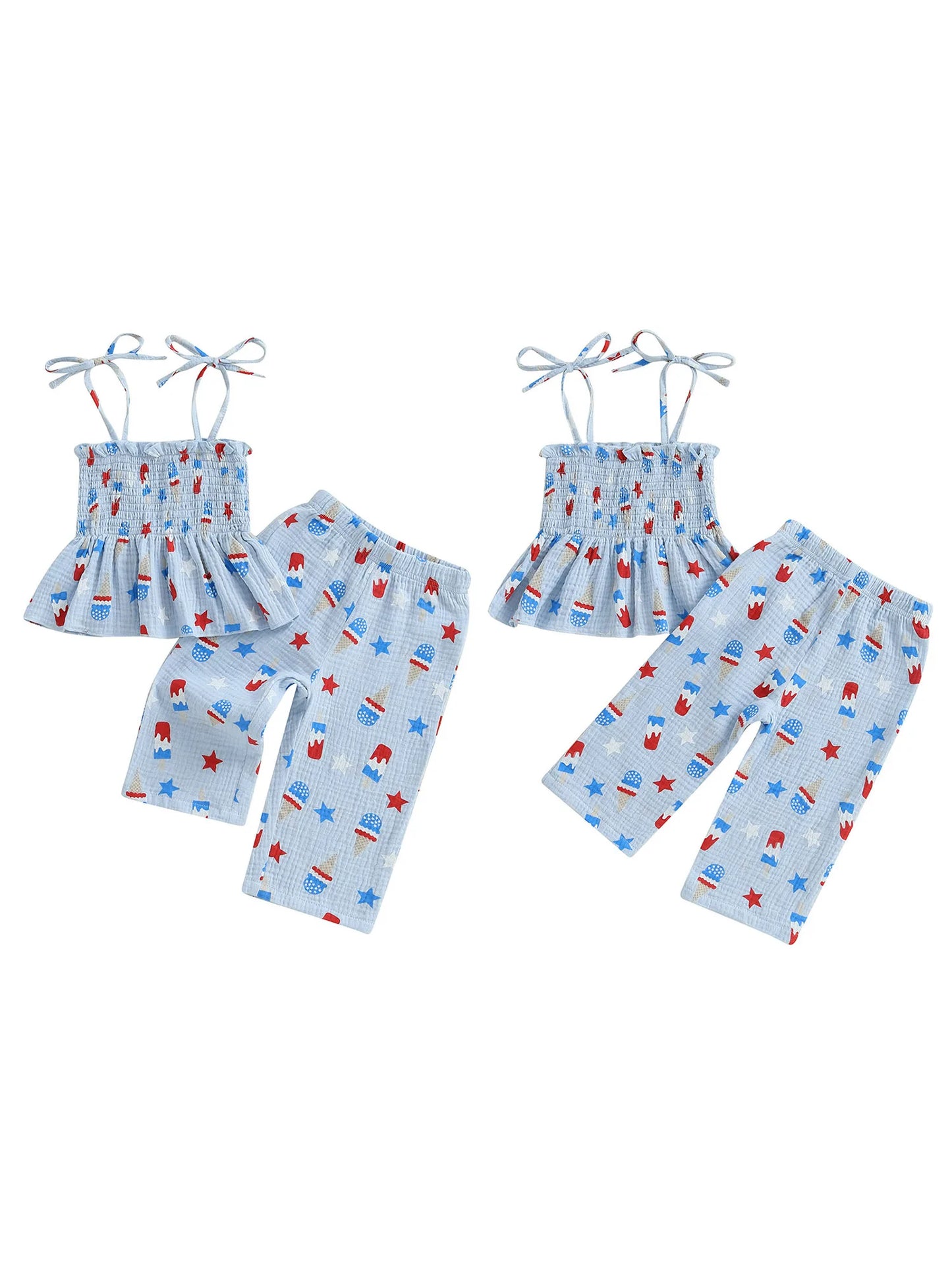Girl's 2-Piece 4th of July Cami & Pants Sets