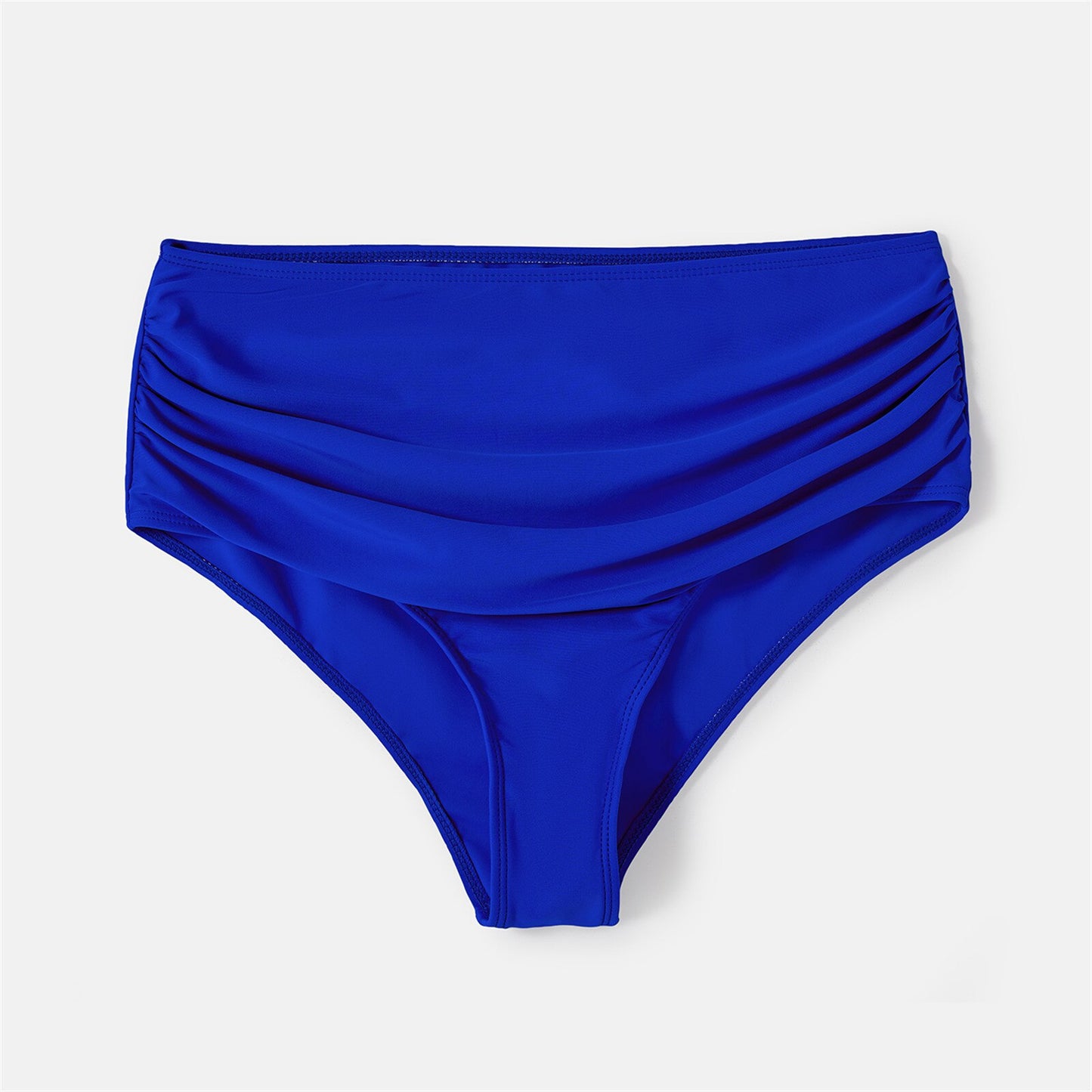 Family Matching! Solid Blue Ruffle Bikini Swimsuits & King/Prince Trunks