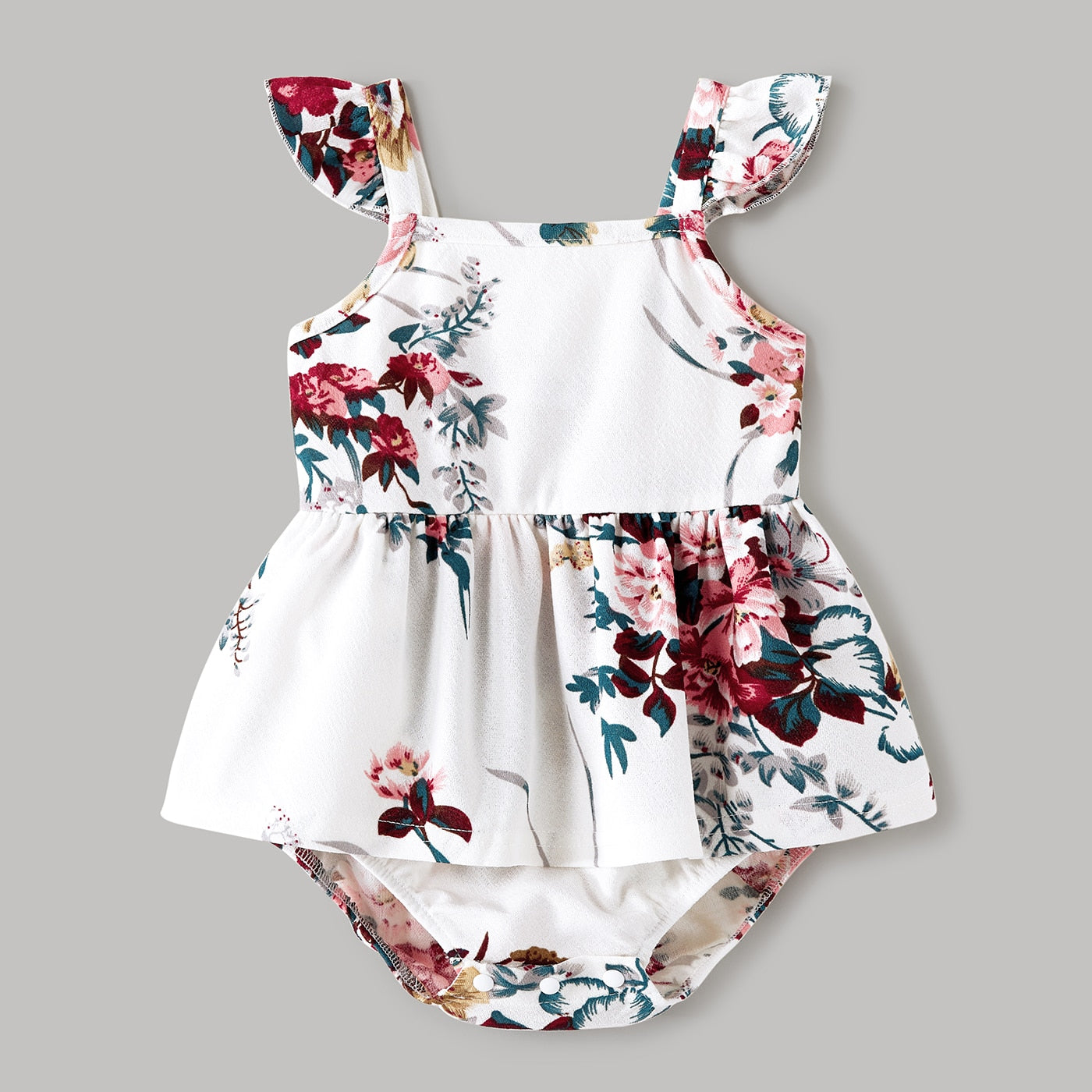Family Matching! Floral Spaghetti Strap Dresses, Rompers & T-Shirts