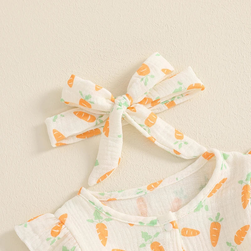 Girl's Easter Carrot/Bunny Jumpsuit & Headband