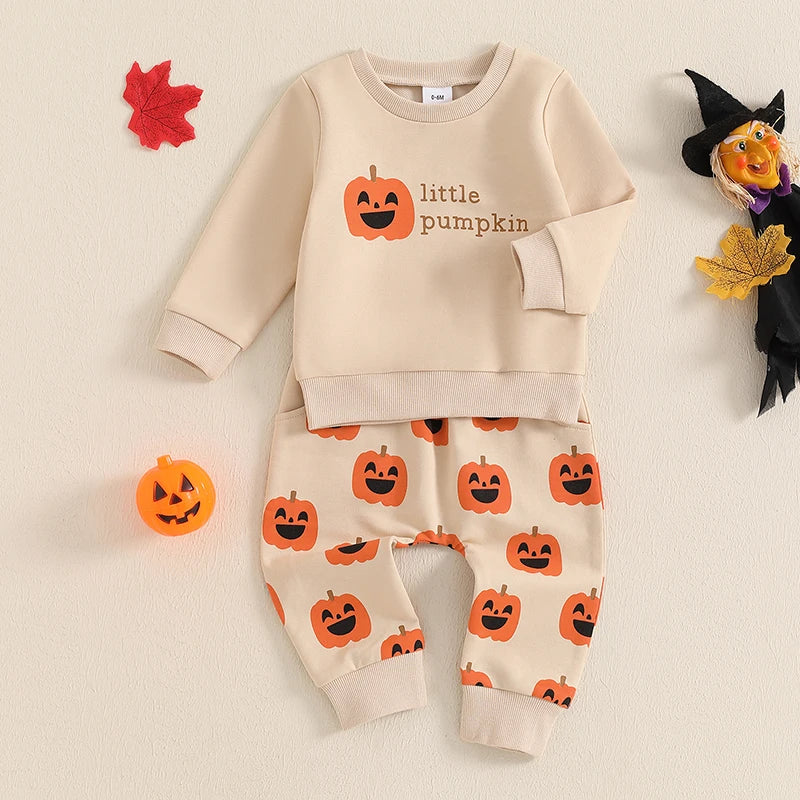 2-piece Halloween Sets! Girl's & Boy's *Little Pumpkin* Sweatshirt & Sweatpants