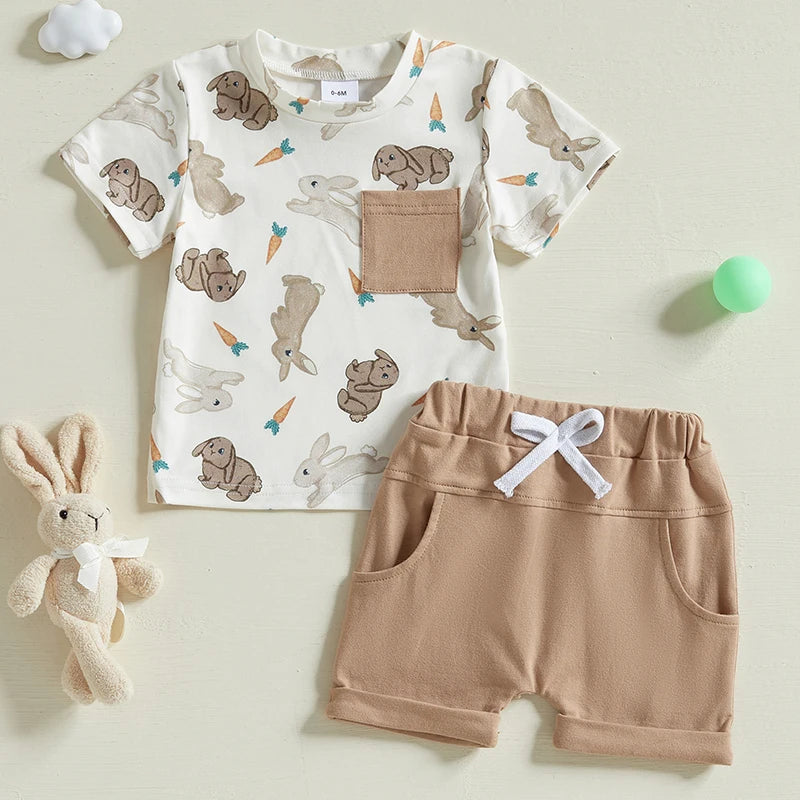 Boy's Easter Carrot Bunny/Car T-shirts & Shorts