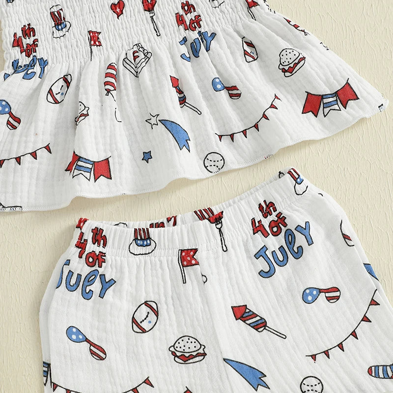 Girl's 2-Piece 4th of July Cami & Pants Sets