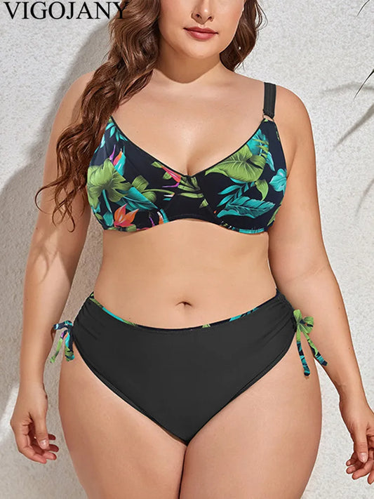 Strapped 2 Piece Plus Bikini Swimsuit