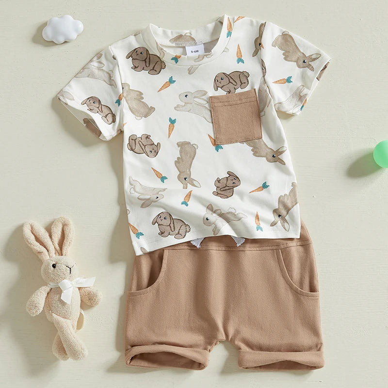 Boy's Easter Carrot Bunny/Car T-shirts & Shorts