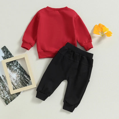 2-Piece Fall / Winter Outfits! Boy's "Stud Muffin" Letter Print Sweatshirt & Pants Sets