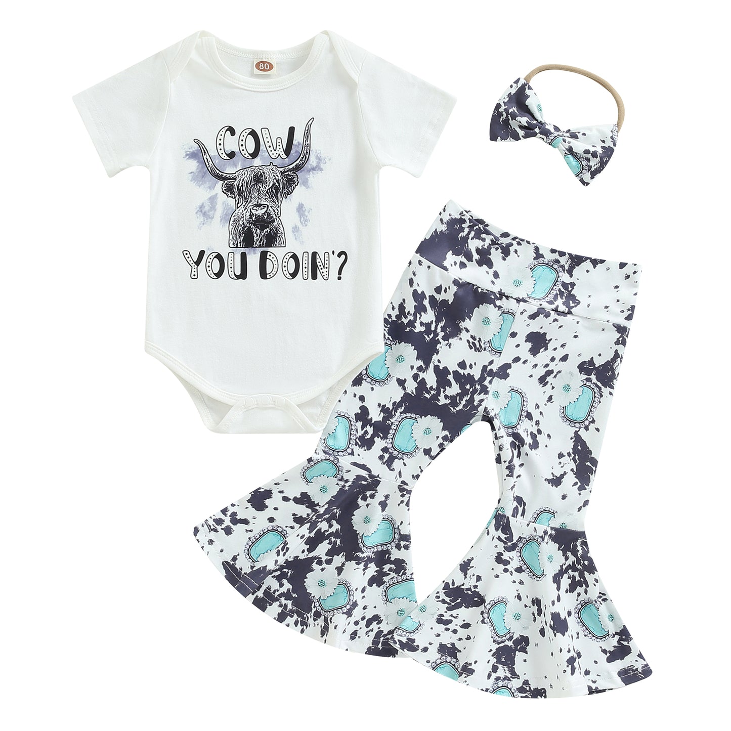 2-Piece Fall Outfits! Girl’s Short Sleeve Sweatshirt, Pants & Headband Sets