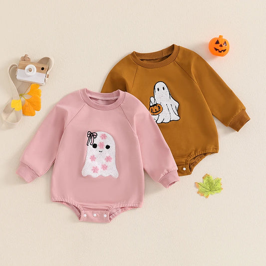 Girl's & Boy's Embroidered Halloween Sweatshirt Onesies