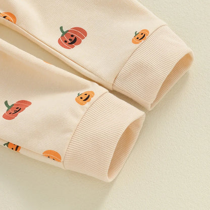 Girl's & Boy's 2-Piece Pumpkin Sweatshirt & Sweatpants Sets