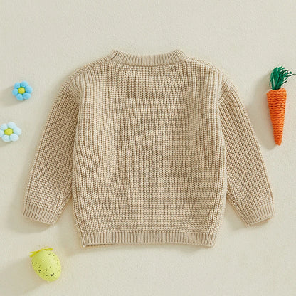 Boy's & Girl's Embroidered Knit Easter Bunny Sweaters