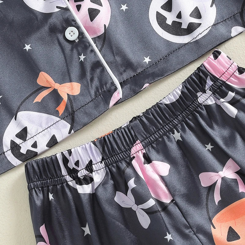 Halloween Pajamas! Girl’s Long Sleeve Pumpkin Tops