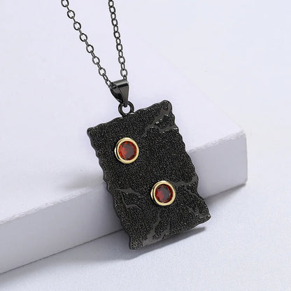 Black & Gold Style Separation Necklace Square Geometric Necklaces