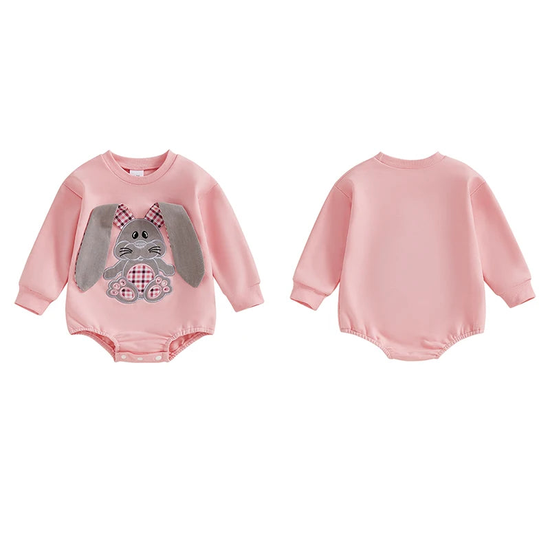 Girl's & Boy's Embroidered Easter Bunny Onesie Sweatshirts