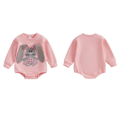 Girl's & Boy's Embroidered Easter Bunny Onesie Sweatshirts