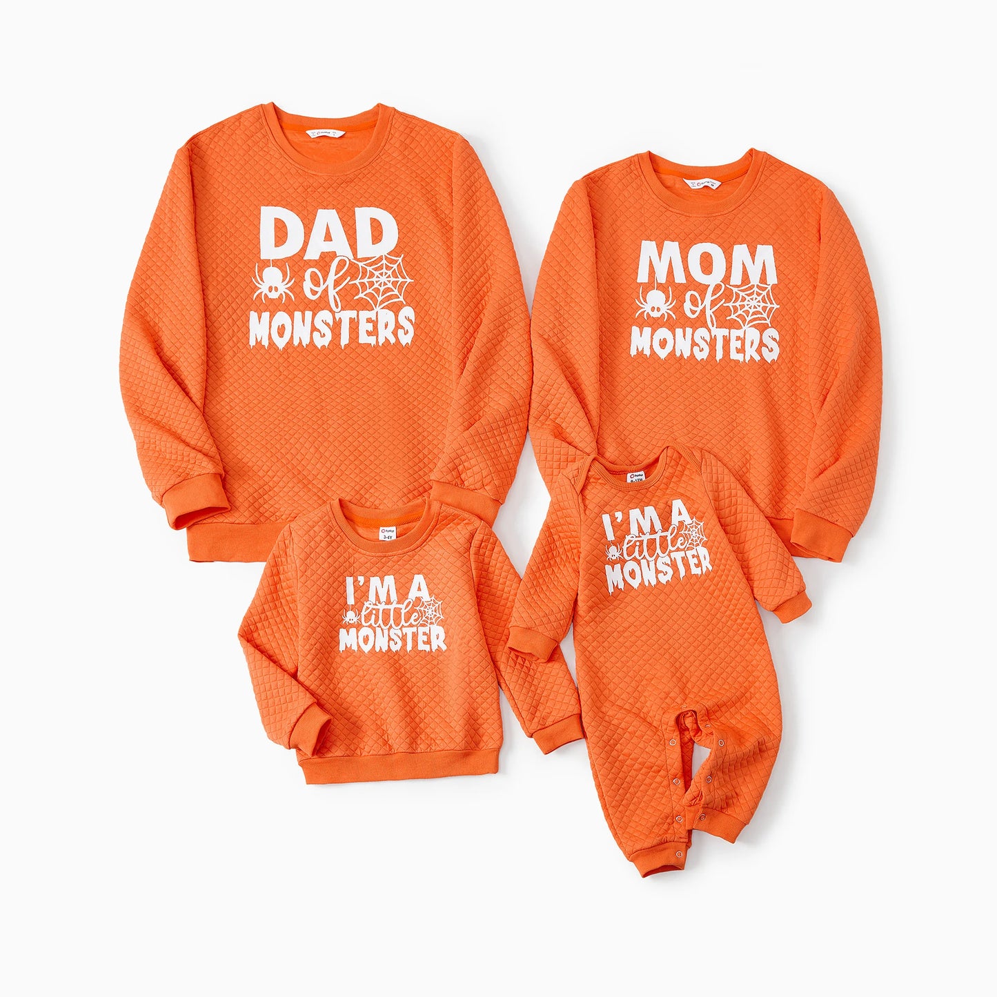 Family Matching! Glow In The Dark Orange Halloween Spooky Spider Tops