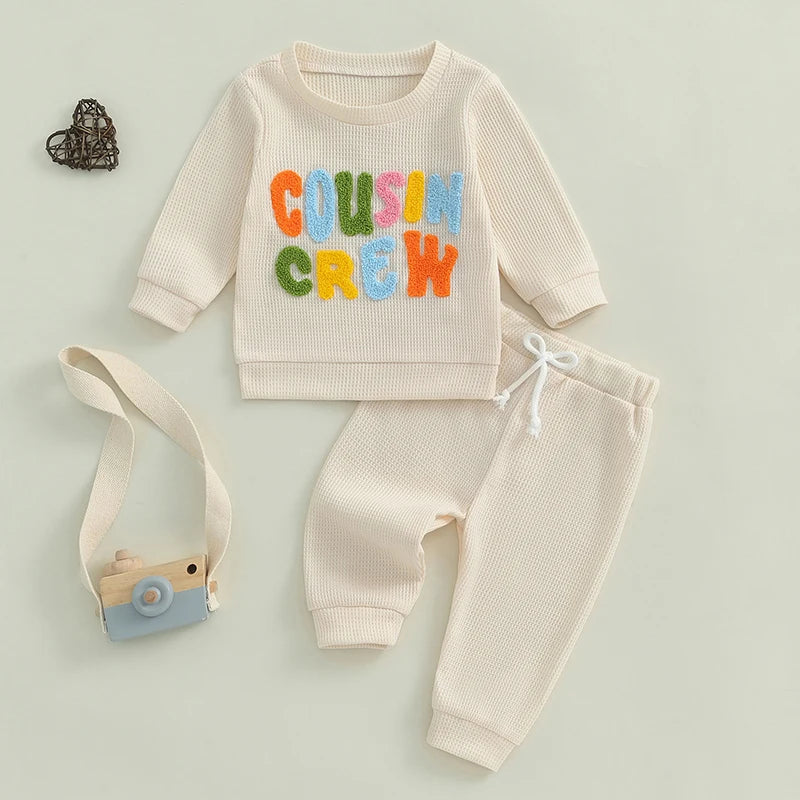 Family Matching! 2-Piece Boy's & Girl's "Cousin Crew" Sweatshirts & Pants