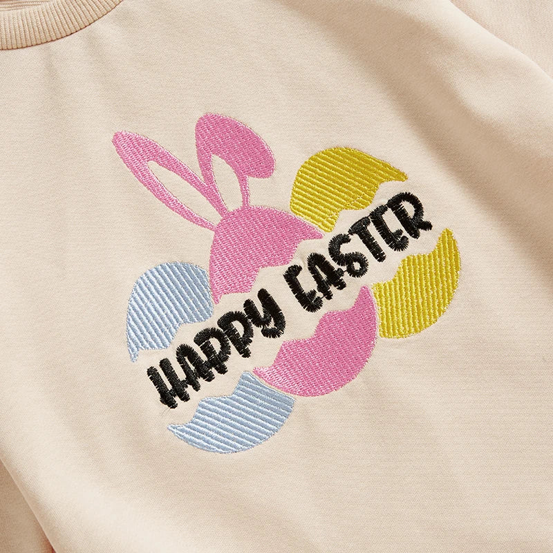 Girl's & Boy's Easter Romper Egg/Rabbit Embroidered Onesie