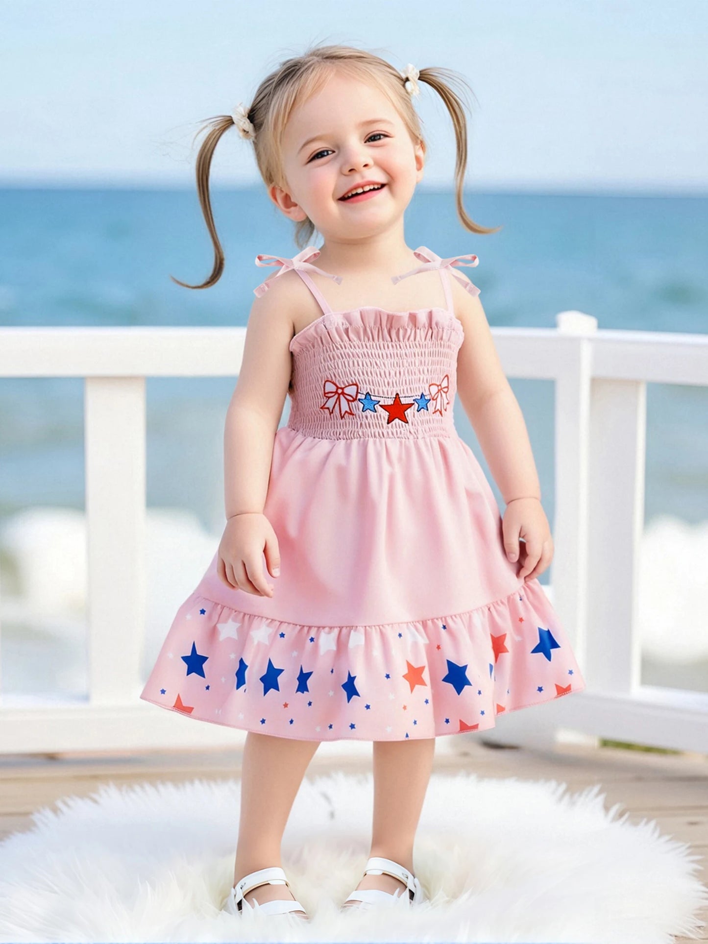 Girl's Sleeveless 4th of July Tank Dress