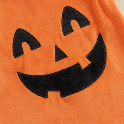 2-Piece Halloween Costume! Girl's & Boy's Pumpkin Bib Romper & Hat Sets