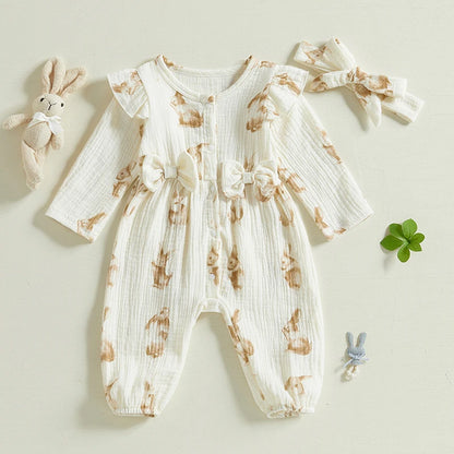 Girl's Easter Carrot/Bunny Jumpsuit & Headband