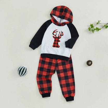 2-Piece Fall Outfits! Boy’s Long Sleeve Hooded Sweatshirts & Pants Sets