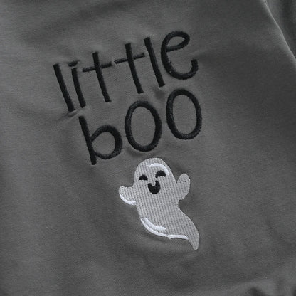 Girl's & Boy's Embroidered Halloween *little boo* Ghost Sweatshirt Onesies