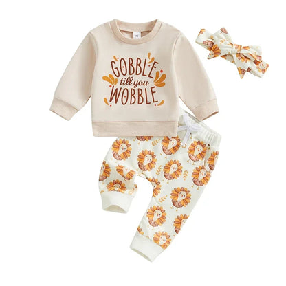 2-piece Thanksgiving Sets! Girl's & Boy's *Gobble till you Wobble* Fall Sweatshirts & Sweatpants