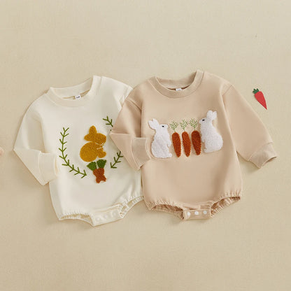 Boy's & Girl's Embroidered Easter Bunny Onesies