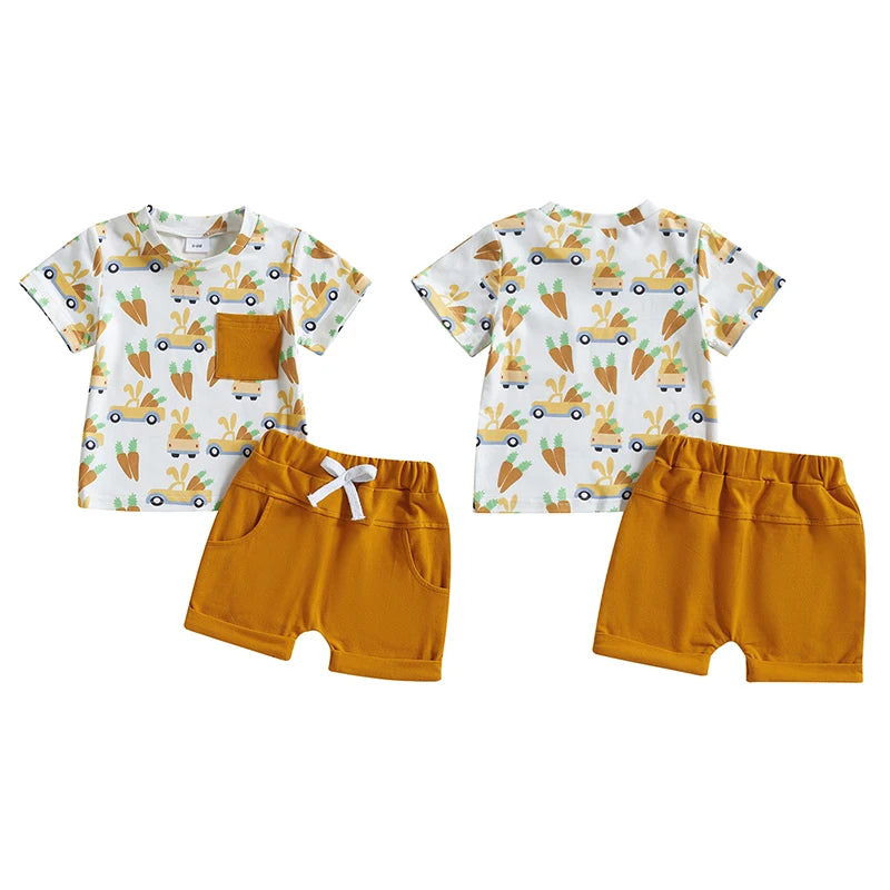 Boy's Easter Carrot Bunny/Car T-shirts & Shorts