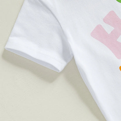 Girl's "Hip Hop" Easter T-Shirts, Flare Pants & Bow Headband Sets