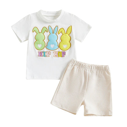 Boy's Easter Bunny T-Shirt & Shorts Sets