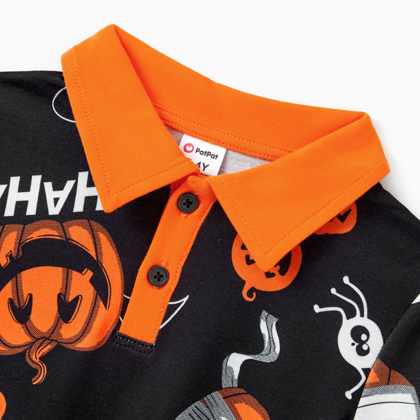 Family Matching! Halloween Pumpkin Ghost Spiderweb Polo Shirts or Ruched Sleeveless Dresses