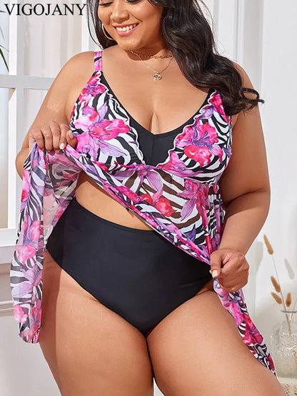 2 Piece PLUS Tankini Swimsuit