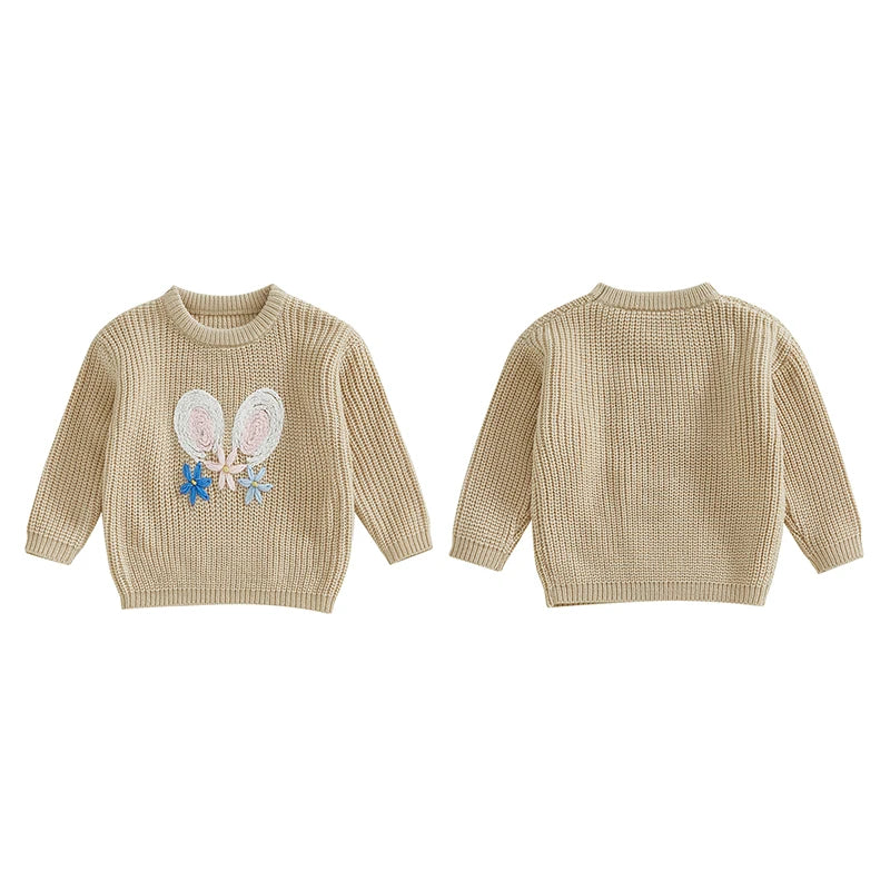 Boy's & Girl's Embroidered Knit Easter Bunny Sweaters