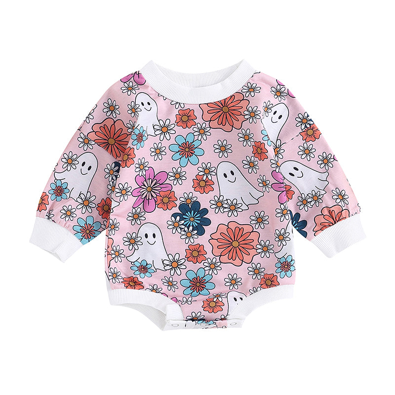 Halloween Outfits! Girl's Ghost, Flower Long Sleeve Fall Shirts