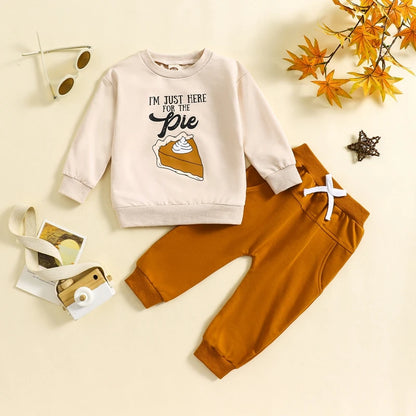 Boy's & Girl's 2-Piece "Pumpkin Pie" Sweatshirts & Pants Sets