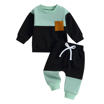 2-Piece Fall Outfits! Boy’s Long Sleeve Sweatshirt & Pants Sets