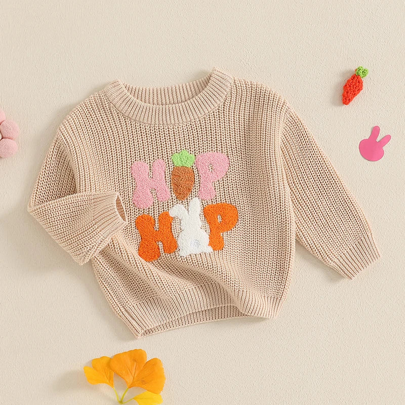 Girl's Easter Bunny, Carrot Sweaters