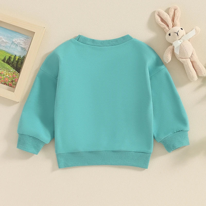 Girl's & Boy's Fuzzy Embroidered Easter Bunny Tops