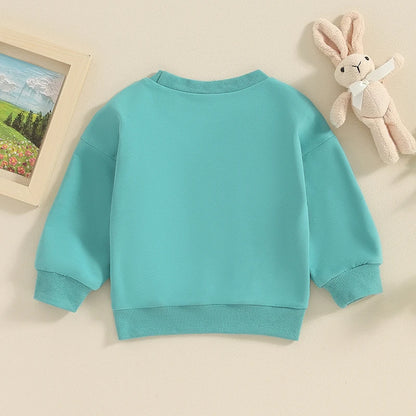 Girl's & Boy's Fuzzy Embroidered Easter Bunny Tops